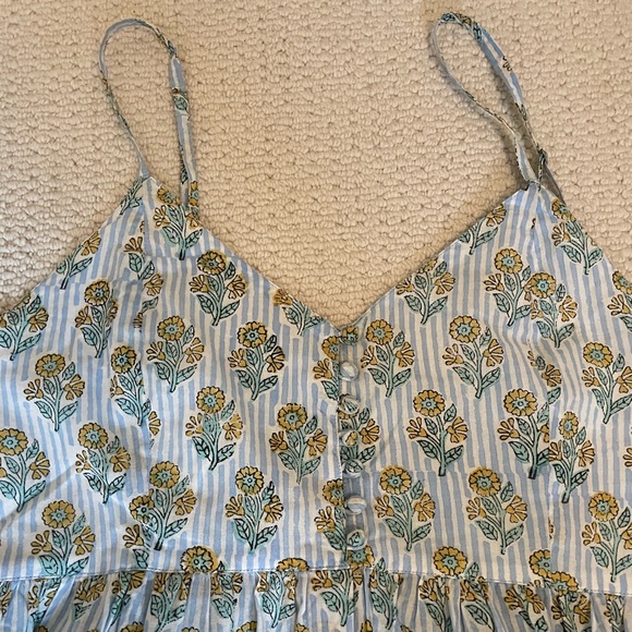 Cotton block print dress sundress nightgown handmade in India, like anokhi - Picture 4 of 8